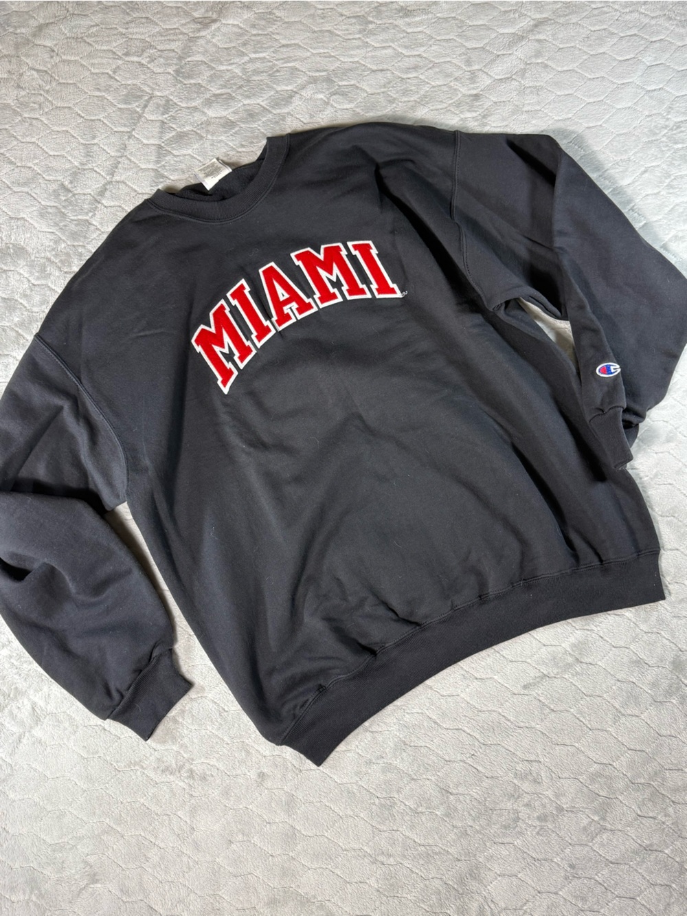 Vintage Champion Miami University Crewneck Sweatshirt Black XL NCAA